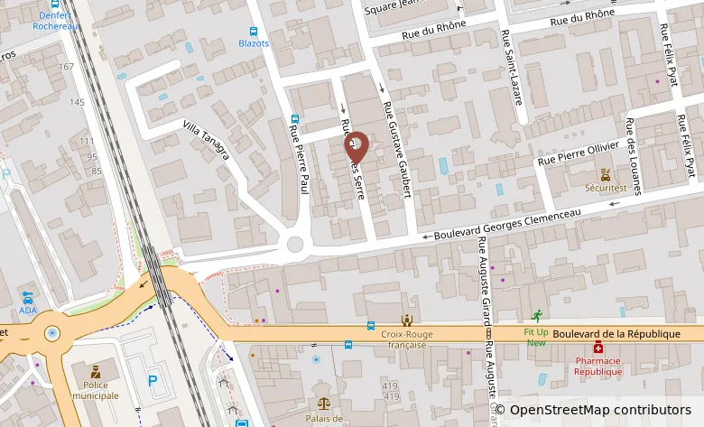 Carte vue de dessus pour montrer l'emplacement du studio